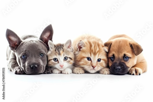 Isolated images of cute pets . photo on white isolated background
