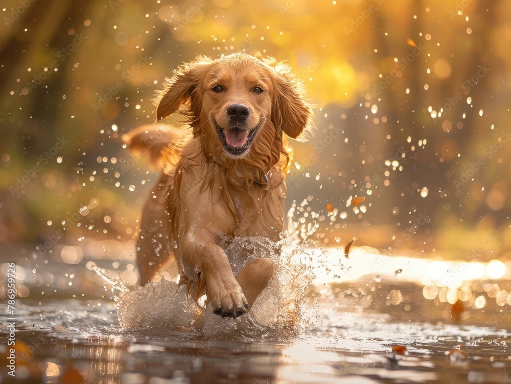 Laprado dogs running in the creek Laprado dogs running in the creek