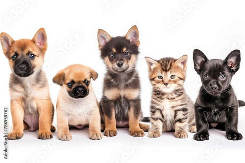 Isolated images of cute pets . photo on white isolated background