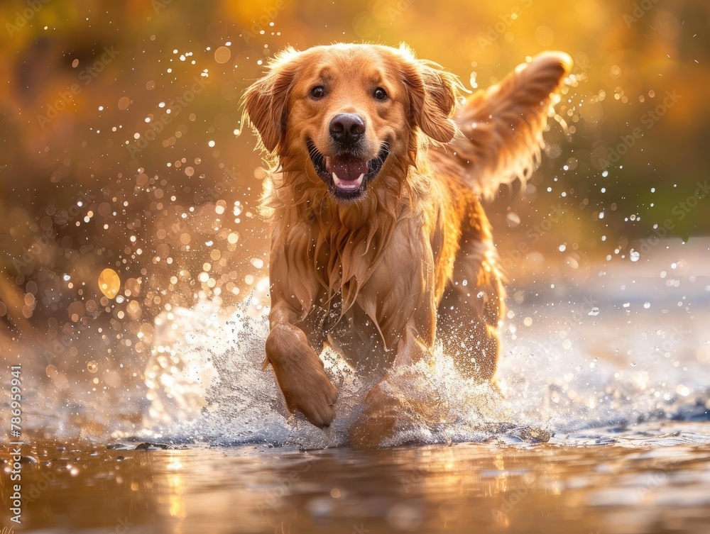 Laprado dogs running in the creek Laprado dogs running in the creek
