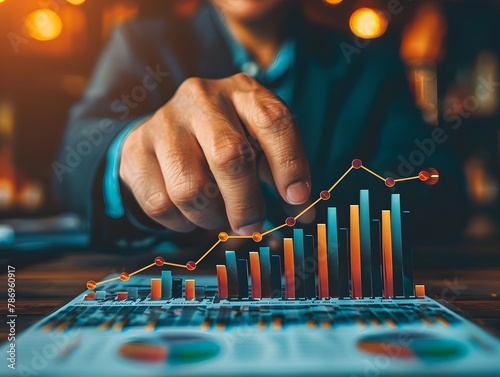 hand holding a bar chart