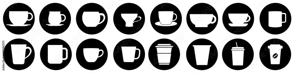 Coffee cup icon vector set. Tea cup illustration sign collection. Mocha symbol or logo. Coffee cup icon vector set. Tea cup illustration sign collection. Mocha symbol or logo.