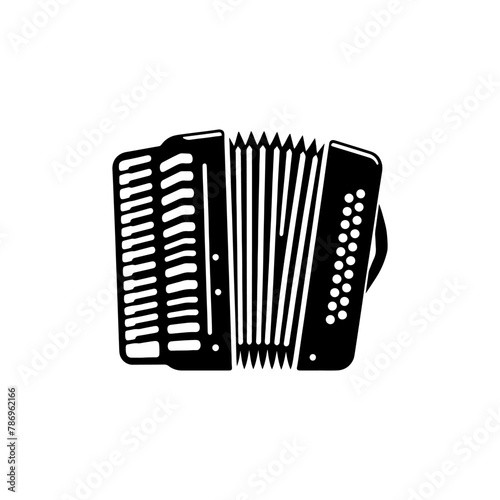 Classic Squeeze: Black Vector Silhouette of an Accordion- Accordion illustration- minimalist Accordion vector