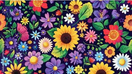 Wallpaper Mural Full screen flowers, illustrations, background patterns. Torontodigital.ca