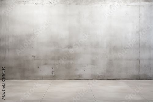 Cement wall and raw floor in gray tones perfect for background © Rojo