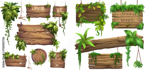 Jungle wooden signboards photo