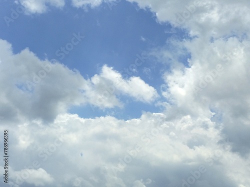 panoramic background of blue sky and clouds