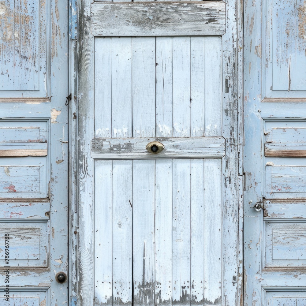A rustic door with worn paint, great for vintage themes A rustic door with worn paint, great for vintage themes