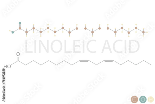 linoleic acid molecular skeletal chemical formula