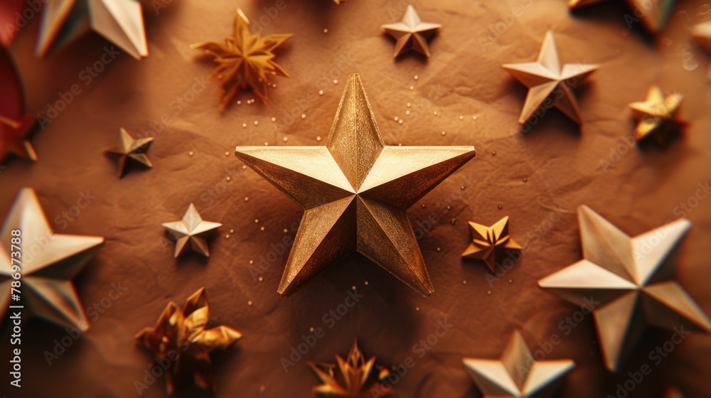 Obraz premium Close up of a star surrounded by other stars. Perfect for astronomy enthusiasts