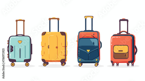Four luggage bags suitcases baggage travel bags. Vacat © RedFish