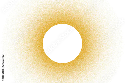 Golden glitter circle frame background. Pattern with gold sparkles and glitter effect. Empty space for your text. Vector illustration on white background