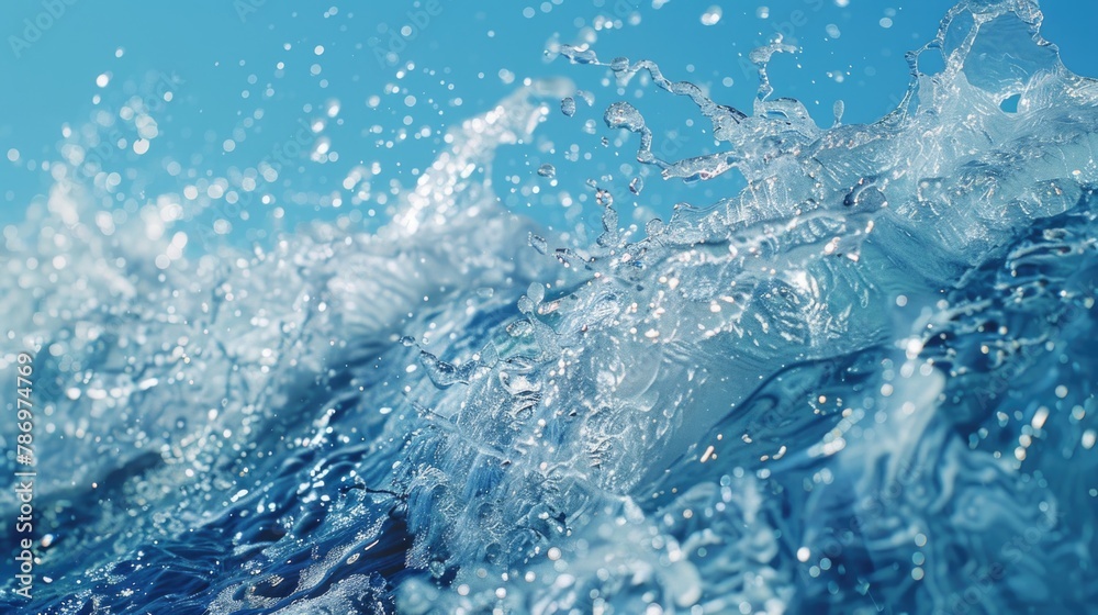 A detailed close up of a wave in the ocean. Perfect for nature and travel themes A detailed close up of a wave in the ocean. Perfect for nature and travel themes
