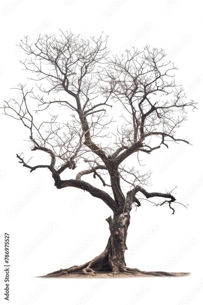 A solitary bare tree in a winter landscape. Suitable for seasonal or nature-themed projects A solitary bare tree in a winter landscape. Suitable for seasonal or nature-themed projects