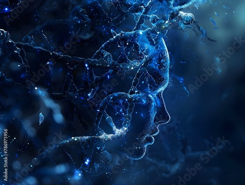 Glowing cell structures in a hyper realistic photographic digital style.