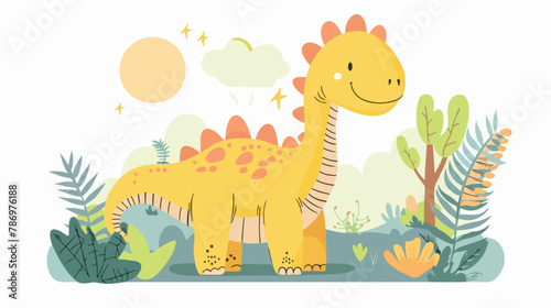 Cute dinosaur. Colorful baby illustration. Vector isolated © Vector