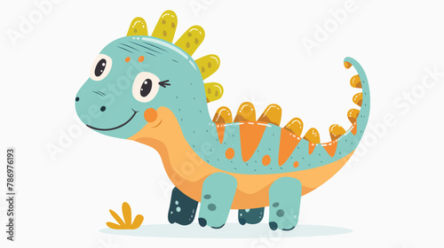 Cute dinosaur. Colorful baby illustration. Vector isolated