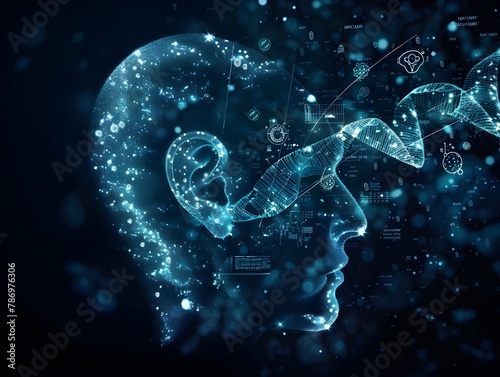 Glowing cell structures in a hyper realistic photographic digital style.