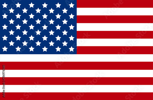 American flag. Flat illustration of the USA flag.
