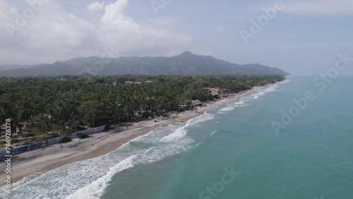 Wallpaper Mural Coastal Landscape with Verdant Palms and Beach, Palomino Colombia - aerial Torontodigital.ca