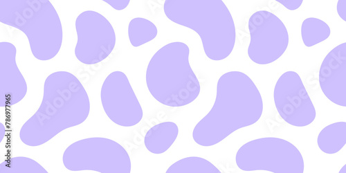 Seamless Pattern with Fluid elements. Cow Skin Background. Pastel abstract shapes. Trendy dynamic elements. Liquid elements for minimal banner, logo, social post. Blob shapes are organic.