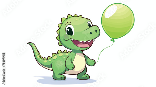 Cute happy kawaii design vector character dinosaur