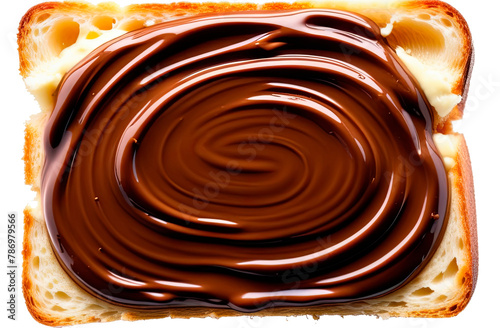 Sandwich with chocolate spread without background in png format