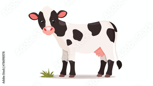 Cute little cow standing illustration flat vector isolated