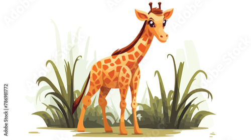 Cute playful giraffe vector  safari vector