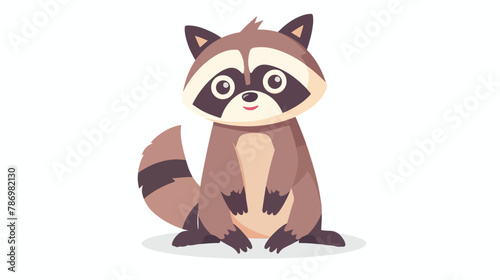 Cute racoon animal cartoon illustration graphic flat