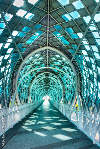 Saloma Link,unique covered pedestrian bridge and tourist attraction,in KL City.