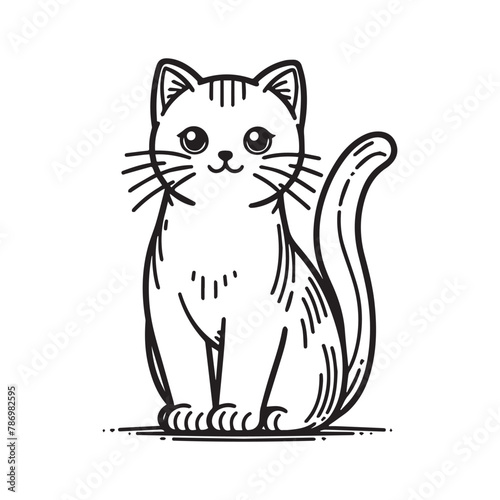 Illustration vector of  cat, sketch cat, Cat coloring pages. EPS10 