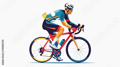 Cycling sport design flat vector isolated on white background