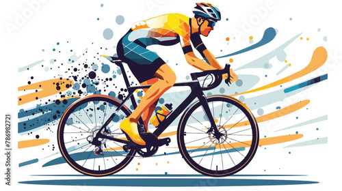 Cycling sport design flat vector isolated on white background © Vector