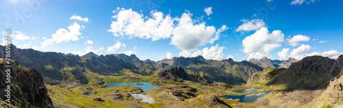 Panoramic view of Yedigoller on the Kackar Mountains in Ispir Erzurum Turkey