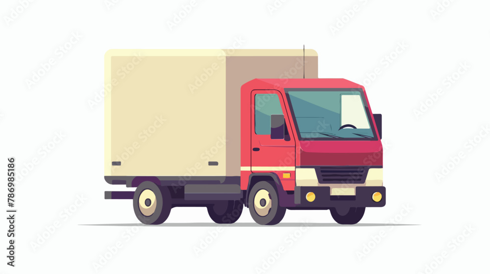 Delivery truck concept. Colored flat vector illustration