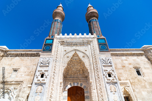 Gok Medrese aka Blue Madrasa in Sivas Turkiye. photo