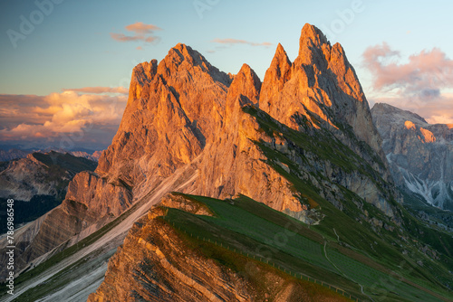 Mountain with sunset colors. Dolomite Mountains. © Marcin Mucharski