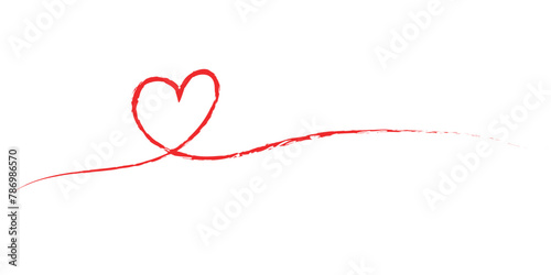 heart line. drawing of red heart isolated on white background, love and romance symbol line art vector illustratio
