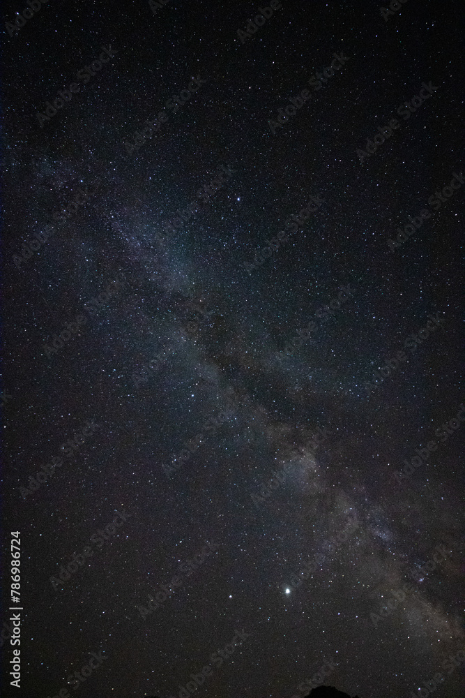 Milky way vertical photo. Astrophotography concept background