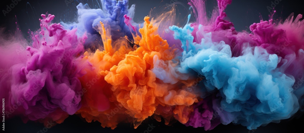 Colorful powder explosion. abstract dust in the background