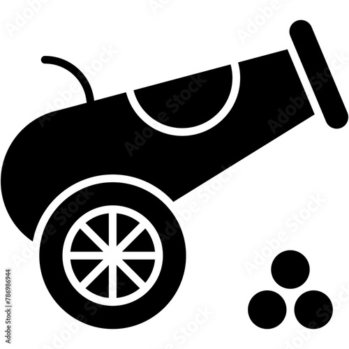 cannon, weapon, circus, shoot, entertainment Icon
