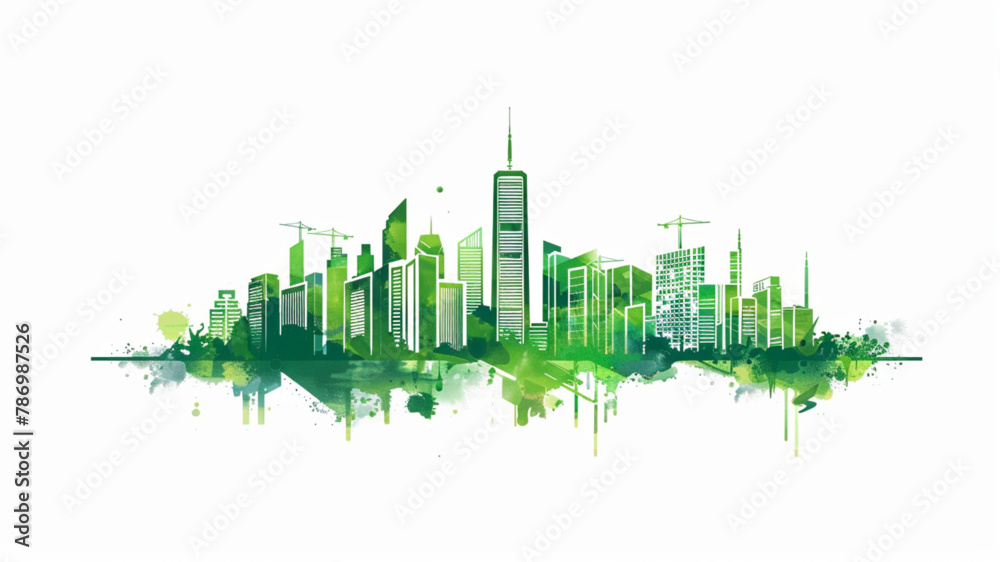 green sustainable city vector illustration Vector