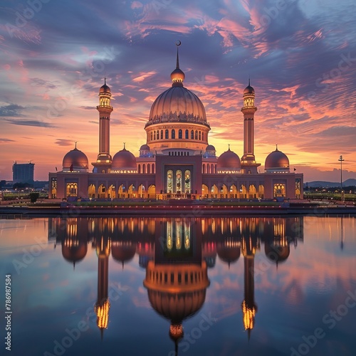 taj mahal at sunset