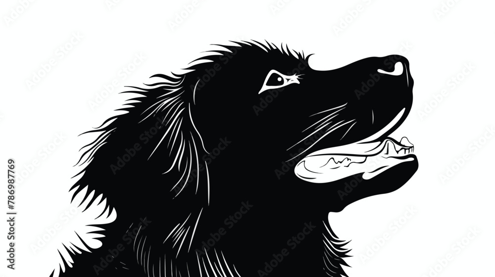 Dog silhouette. Vector silhouette of dog on white background
