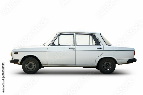 Passenger car on a white background  side view . photo on white isolated background