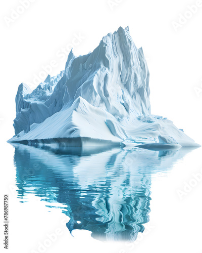 Realistic Massive iceberg isolated on white background