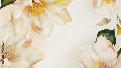 This image showcases a beautiful and softly colored floral design, highlighting gentle cream flowers with subtle greenery, evoking a sense of calm and elegance