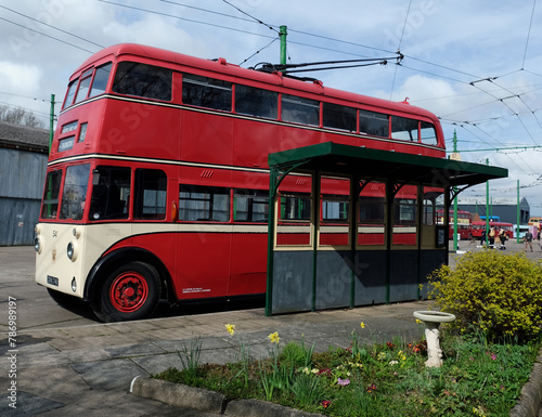 Santoft trolley bus museum, Santoft, Lincolnshire, UK. April 2024. Vintage road transport buses.