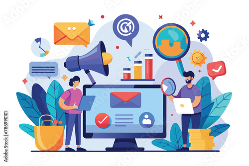 Digital Marketing Strategy & Online Business Promotion. Team Working on SEO, Email Campaigns, & Data Analytics